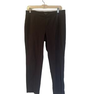 Eileen Fisher Pull On Pants sz M Gray Straight Leg Washable Stretch Crepe Pant